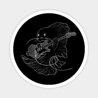 Jammin' Fish (Chalkboard style) -- rock, musical, electric guitar Magnet